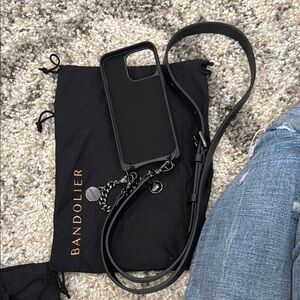 Bandolier Black Phone Case with Strap
